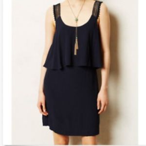 Anthropologie Maeve Crochet Strap Dress in Navy